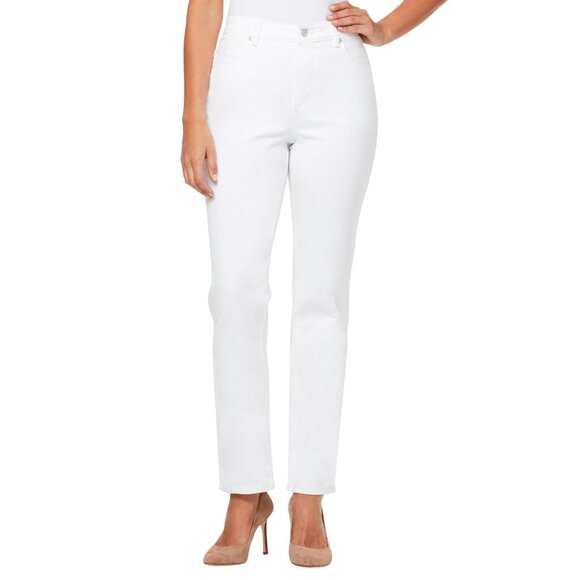 NWT Gloria Vanderbilt Petite Amanda Straight-Leg Jeans 30051866 White 10P Short - Picture 1 of 9